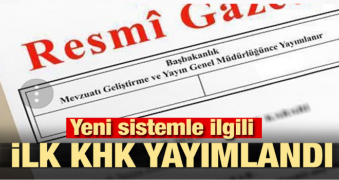 Yeni KHK yayımlandı Yeni KHK yayımlandı