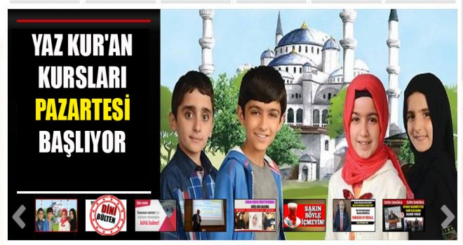 Yaz Kur'an Kursları Pazartesi Başlıyor