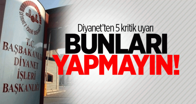 Diyanet'in Cemaat ve Tarikatlardan istediği, 5 ilke