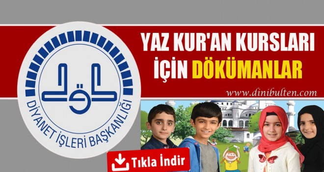 2017 Yaz Kur'an Kursları Materyalleri (Dökümanlar)