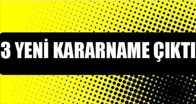 3 Yeni Kararname Çıktı