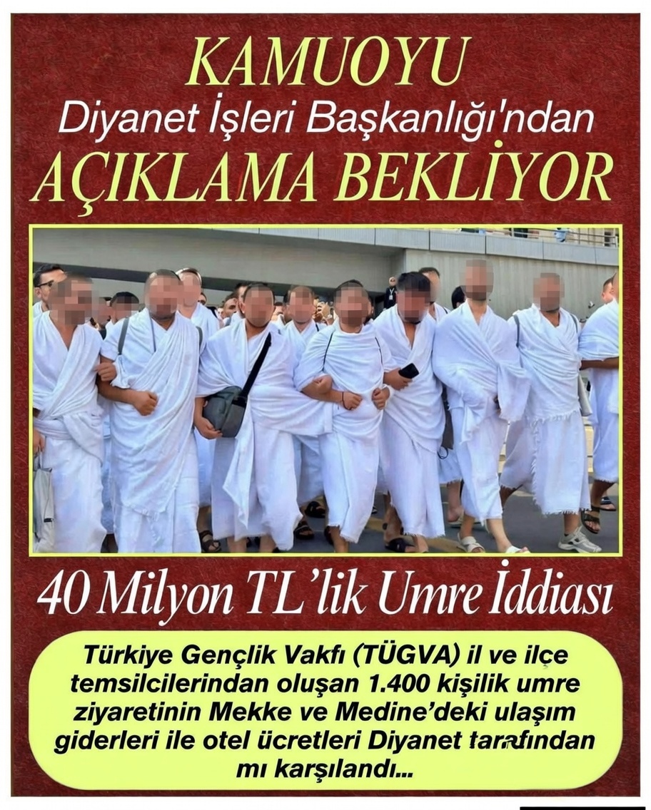 Diyanetten Kamuoyu Umre iddiaları hakkında açıklama bekliyor