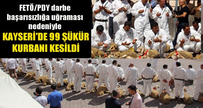 Kayseri'de 99 Şükür Kurbanı Kesildi