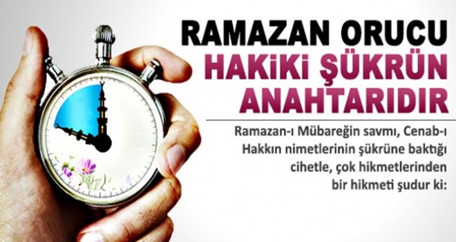 Oruç, Şükrün Anahtarıdır