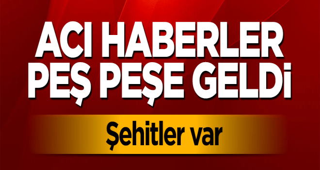 Şırnak, Bitlis ve Kars'tan acı haber: 5 şehit