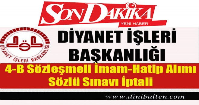 Diyanet,Sözleşmeli İmam-Hatip Alımı Sözlü Sınavını İptal Etti!