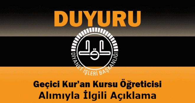 Diyanet'ten Geçici öğretici görevlendirme açıklaması