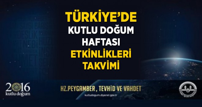 2016 Kutlu Doğum Haftası Takvimi