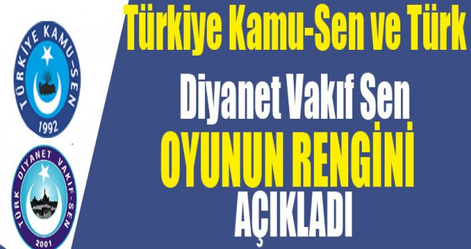 Kamu-Sen ve TDVS oyunun rengini açıkladı