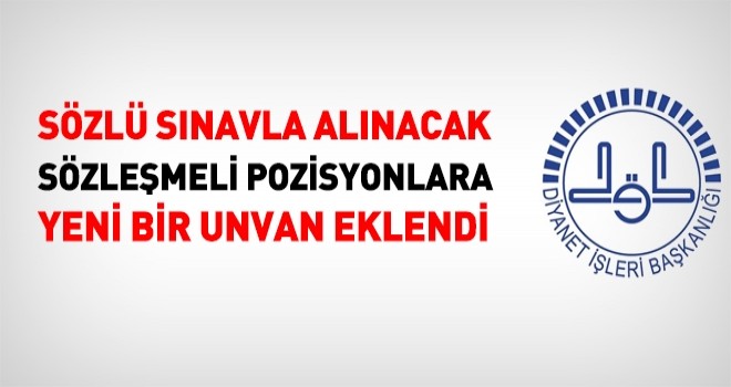 Sözlü Sinavina Vaizlik Ünvanıda eklendi