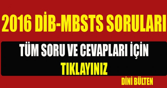 DİB-MBSTS sorularının cevapları