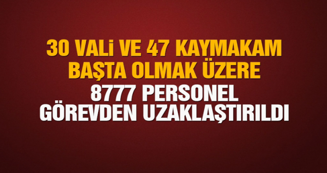 İçişleri Bakanlığı, 30 vali ve 47 kaymakam görevden uzaklaştırıldı