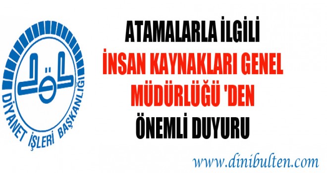 Atamalarla İlgili Diyanet'ten Önemli Duyuru