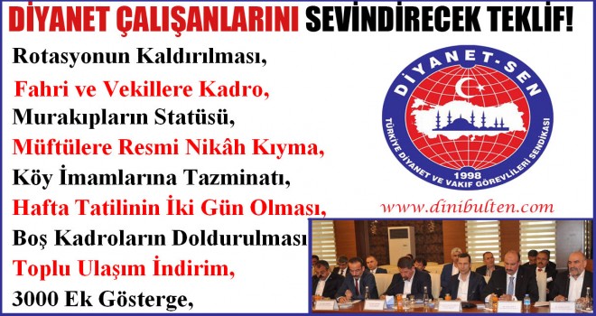 Diyanet Çalışanlarını Sevindirecek Teklif!