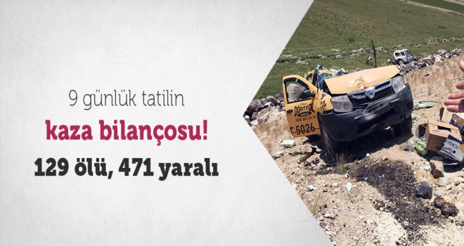 Bayram Tatilin bilançosu 129 ölü, 471 yaralı