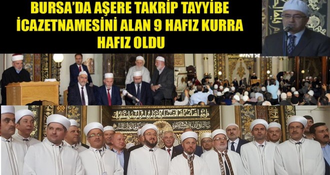 Aşere Takrip Tayyibe İcazetnamesini Alan 9 Hafız Kurra Hafız Oldu