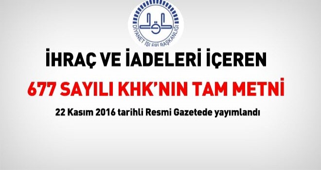 677 sayılı KHK ile ihraç edilen Diyanet personeli