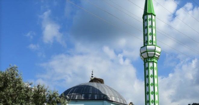 Gölyaka Cami minaresi tamamlandı