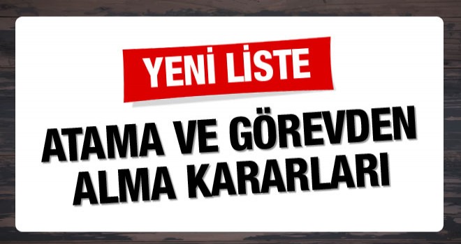 Görevden alma ve yeni atama listesi 20.09.2016 Resmi Gazete