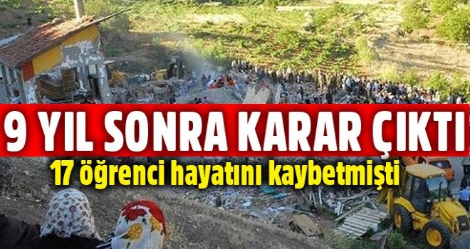 Konya'da 18 kişinin öldüğü Yurt  Müdürüne 10 yıl ceza