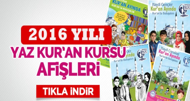 2016 Yaz Kuran Kursu Afişleri