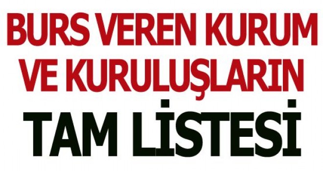 Burs Veren Kurumlar Hangileri?
