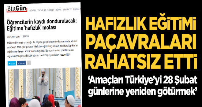 Fitneci basın Yine İşbaşında, 'Hafızlık' eğitiminden rahatsız!