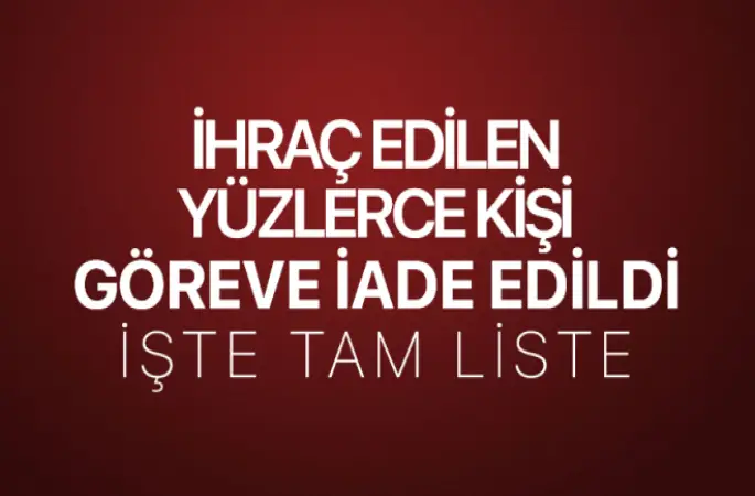 692 sayılı KHK ile ihraç olanların tam listesi