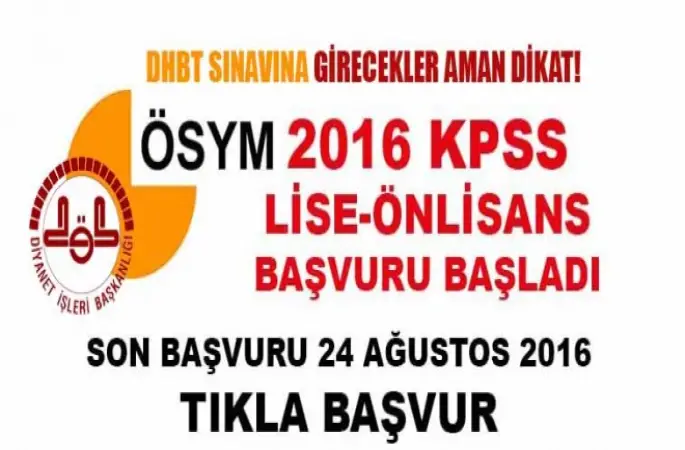 KPSS Ortaöğretim Önlisans sınav başvuruları başladı -Dini bülten