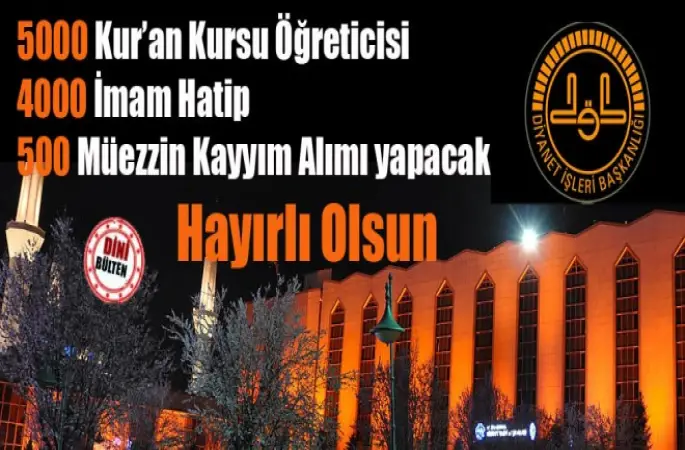 Diyanet, 9500 personel alacak