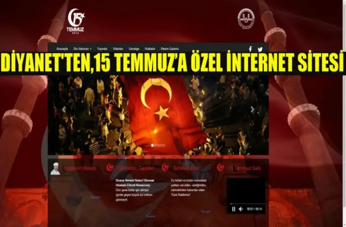Diyanet'ten,15 Temmuz’a Özel İnternet Sitesi