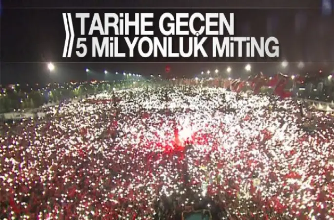 Milyonlar Demokrasi ve şehitler Mitinginde Tarih yazdı.
