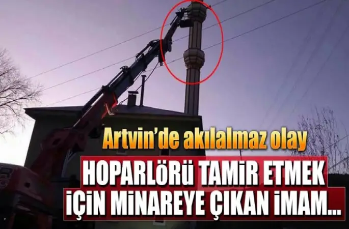 İmamın Cenazesi Minareden vinçle indirildi