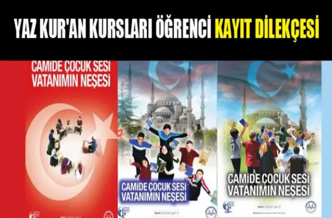 Yaz Kur'an Kursları Öğrenci Kayıt Dilekçesi
