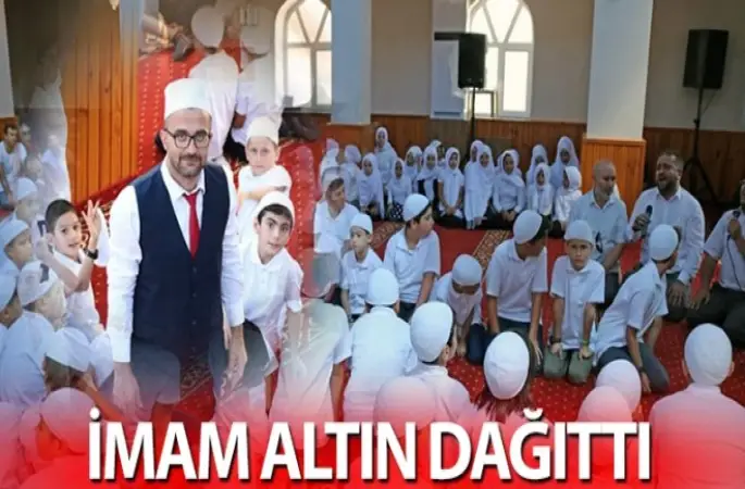 İmam Ahmet Yılmaz, altın dağıttı