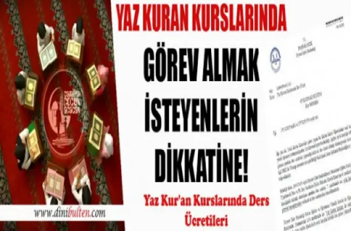 Diyanet’ten Yaz Kur'an Kurslarında Görevlendirmeyle açıklama: