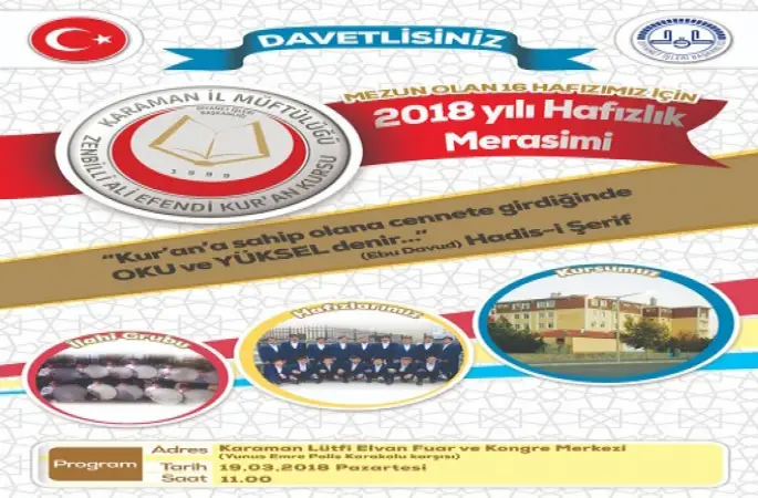 Karaman,16 Hafız Daha Kazandı