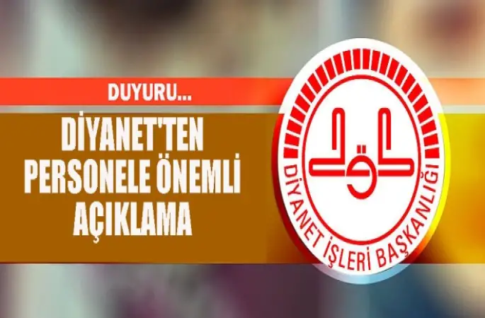 Diyanet'ten Personele Önemli duyuru