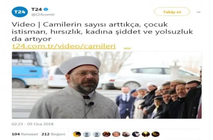 T24 haber sitesinden alçak başlık!