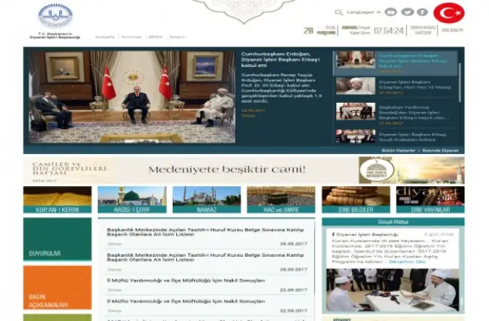 Diyanet'in internet sayfası yenilendi