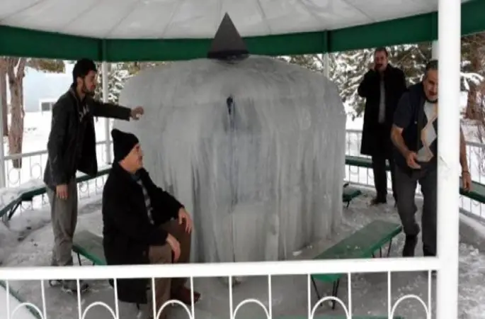 Erzurum'da Sibirya'yı aratmayan görüntü