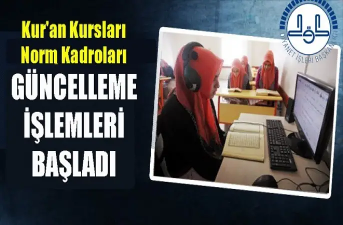 Kur'an Kursları Norm Kadroları Güncelleme İşlemleri
