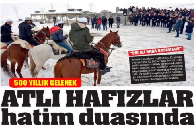 Erzurum'da atlı hafızlar '1001 Hatim' duasına başladı