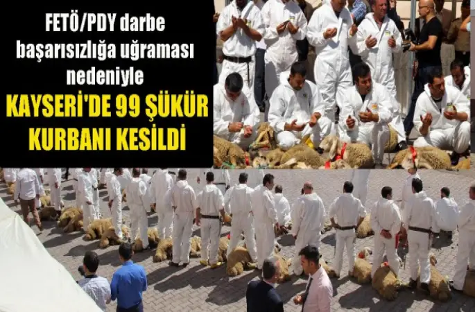 Kayseri'de 99 Şükür Kurbanı Kesildi