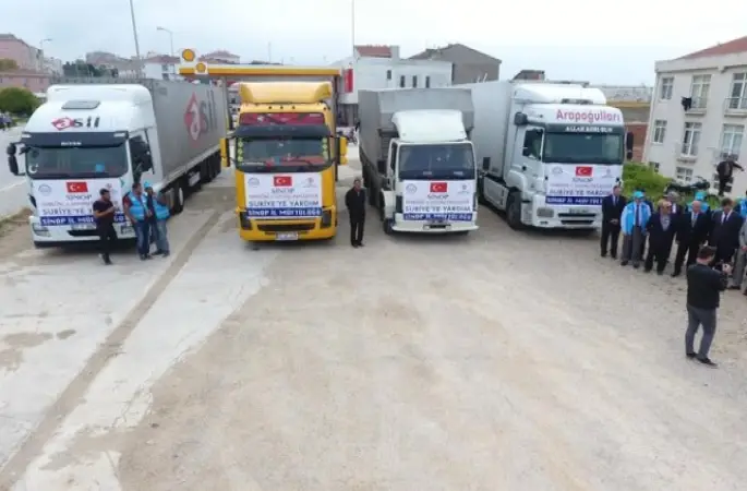 Yardım konvoyu yola çıktı