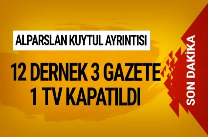 Yeni KHK ile 12 dernek 3 gazete ve 1 televizyon kapatıldı