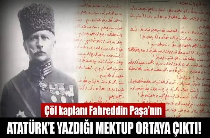 Fahreddin Paşa'nın Atatürk'e yazdığı mektup