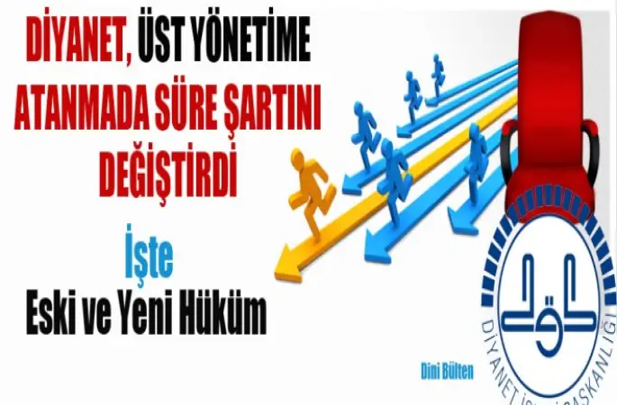 Diyanet, Üst Düzey Kadrolarına atanmada süre şartını değiştirdi
