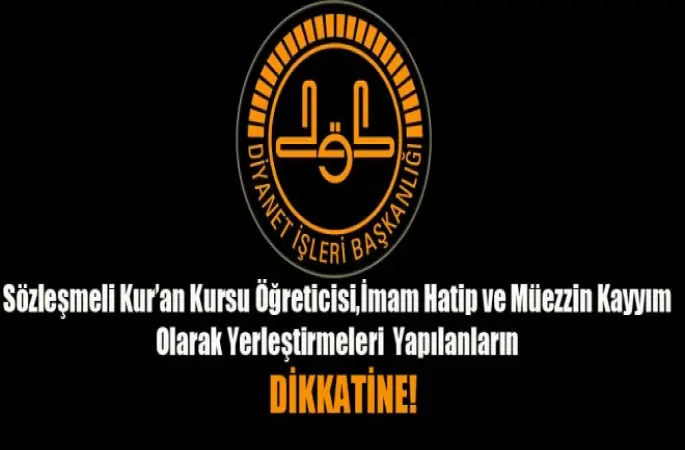 Yeni Kur’an Kursu Öğreticisi, İmam Hatip ve Müezzin Kayyım  Dikkatine!