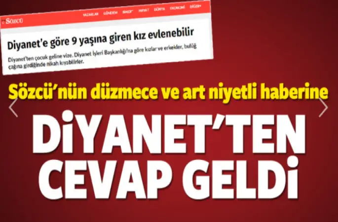 Sözcü'nün düzmece haberine Diyanet'ten cevap!
